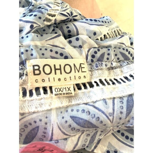 Bohome Womens Romper size 1X blue white 40W 50Ch 50 hip - Picture 4 of 8
